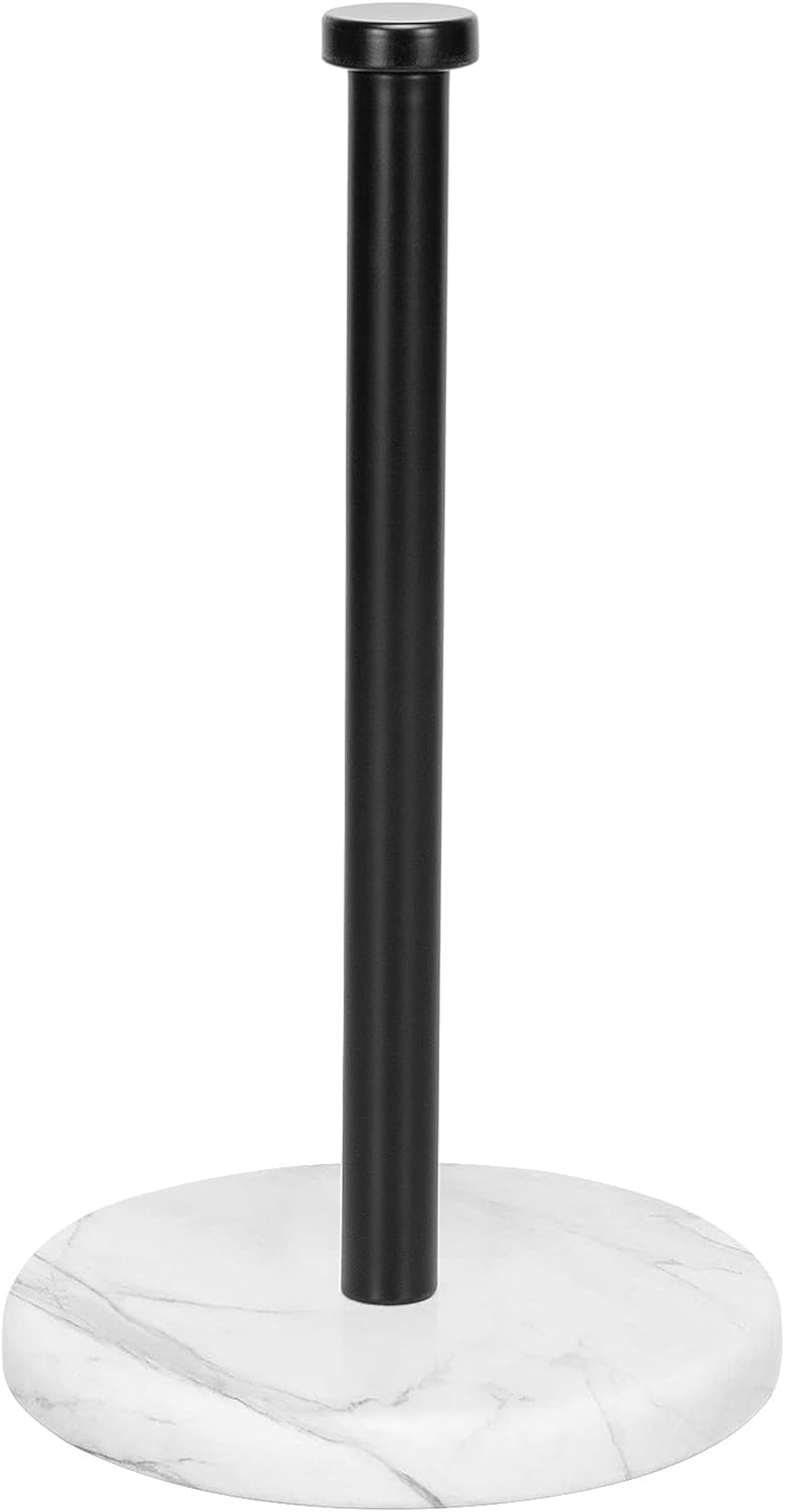 NearMoon Standing Paper Towel Holder, Kitchen Paper Towel Tissue Holder- for Bathroom Countertop, Standard or Jumbo-Sized Roll Paper (with Stainless Steel Base, Brushed Nickel)