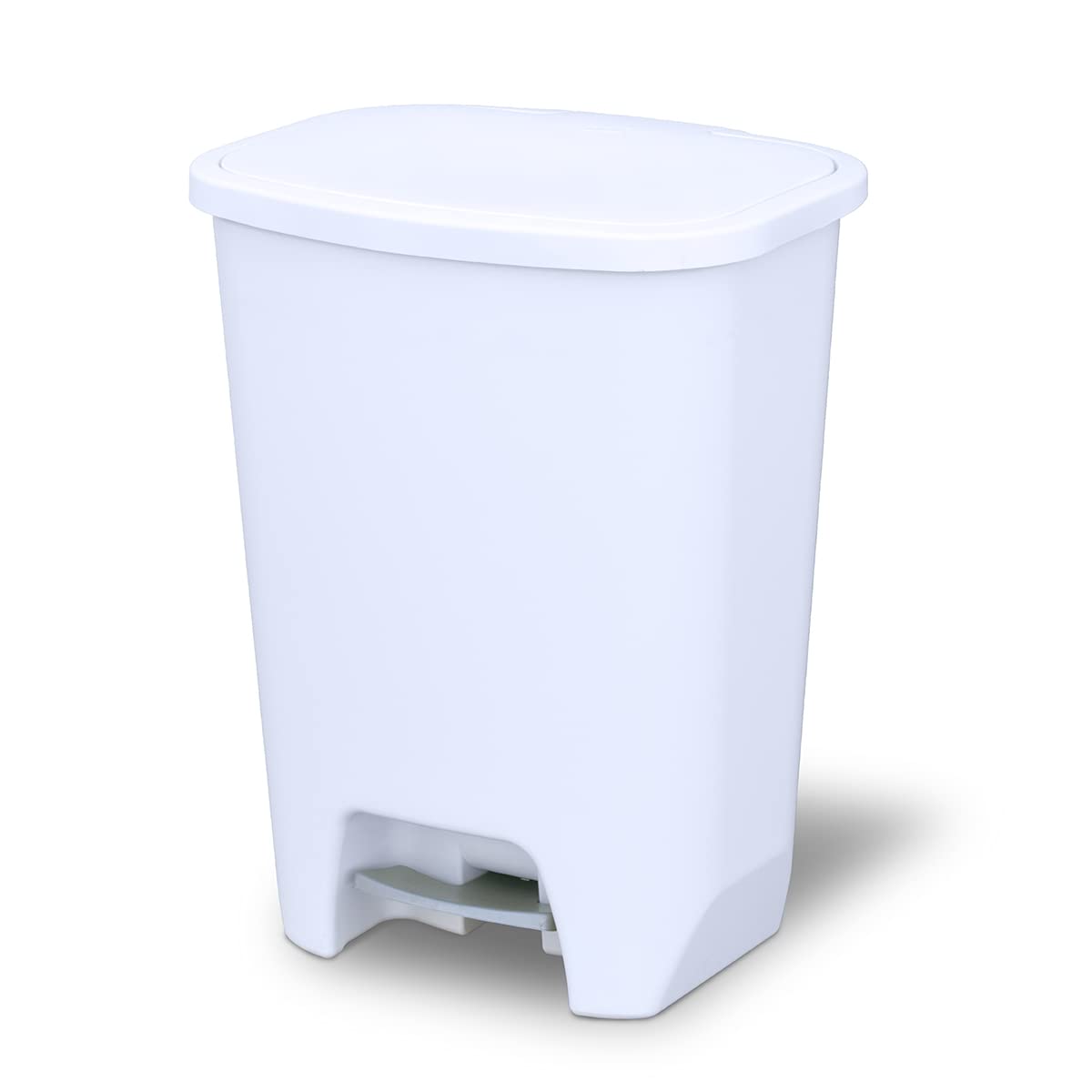 Glad 13 Gallon Trash Can | Plastic Kitchen Waste Bin with Odor Protection of Lid | Hands Free with Step On Foot Pedal and Garbage Bag Rings, Black