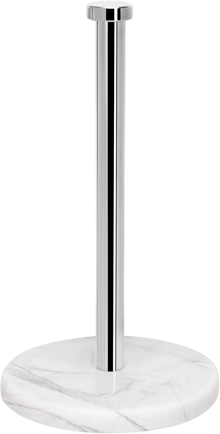 NearMoon Standing Paper Towel Holder, Kitchen Paper Towel Tissue Holder- for Bathroom Countertop, Standard or Jumbo-Sized Roll Paper (with Stainless Steel Base, Brushed Nickel)