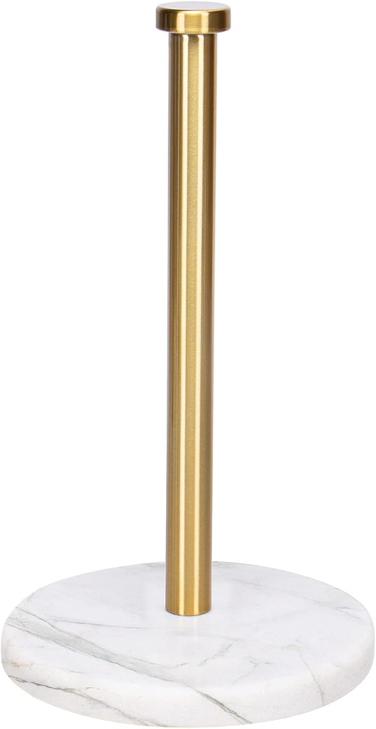 NearMoon Standing Paper Towel Holder, Kitchen Paper Towel Tissue Holder- for Bathroom Countertop, Standard or Jumbo-Sized Roll Paper (with Stainless Steel Base, Brushed Nickel)