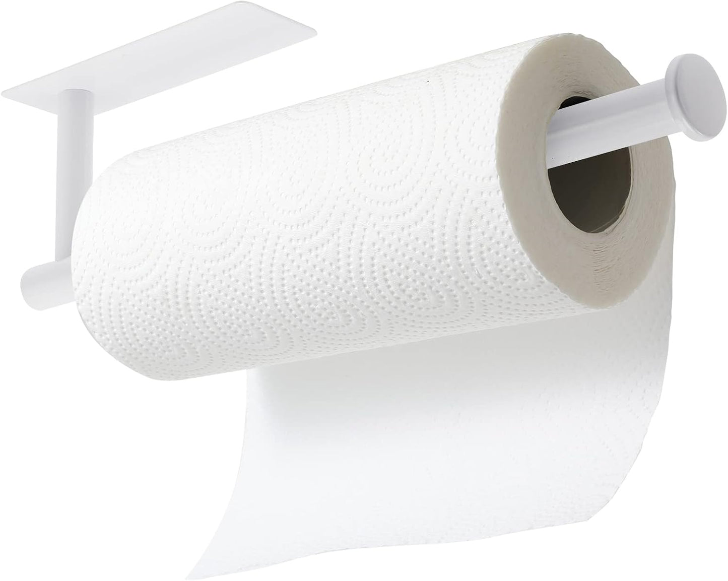 theaoo 2 Packs Paper Towel Holder - Under Cabinet Paper Towel Holder for Kitchen, Adhesive Paper Towel Roll Rack for Bathroom Towel, Wall Mounted Matte Black Paper Towel Rack, SUS304 Stainless Steel