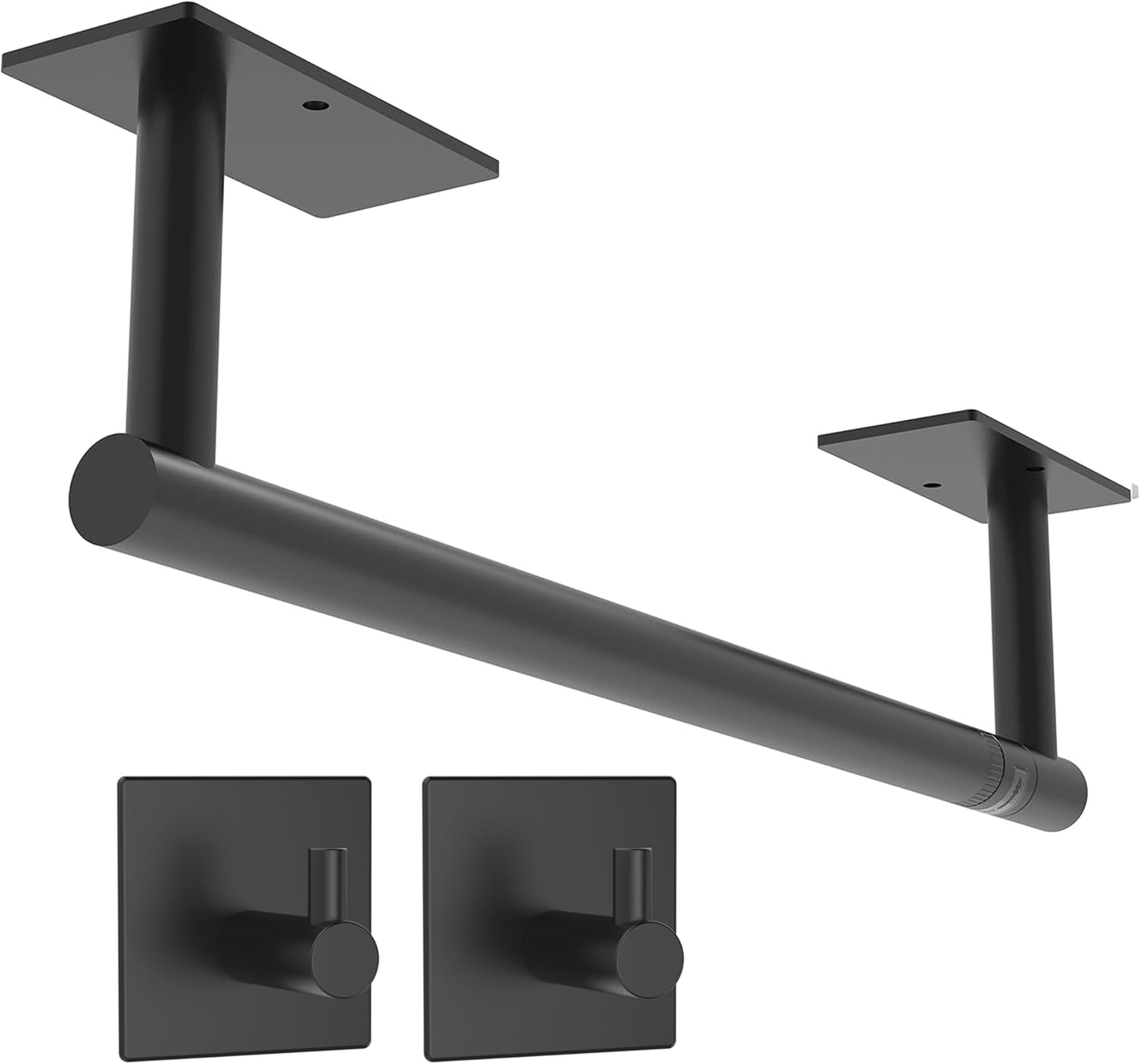 Paper Towel Holder Under Cabinet, Self Adhesive or Wall Mounted SUS304 Stainless Steel Paper Towel Holder for Kitchen, Bathroom, Farmhouse, Barbecue and Laundry (Silver)