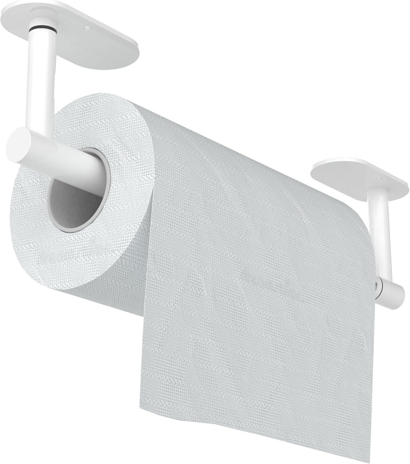 Paper Towel Holder Under Cabinet, Self Adhesive or Wall Mounted SUS304 Stainless Steel Paper Towel Holder for Kitchen, Bathroom, Farmhouse, Barbecue and Laundry (Silver)