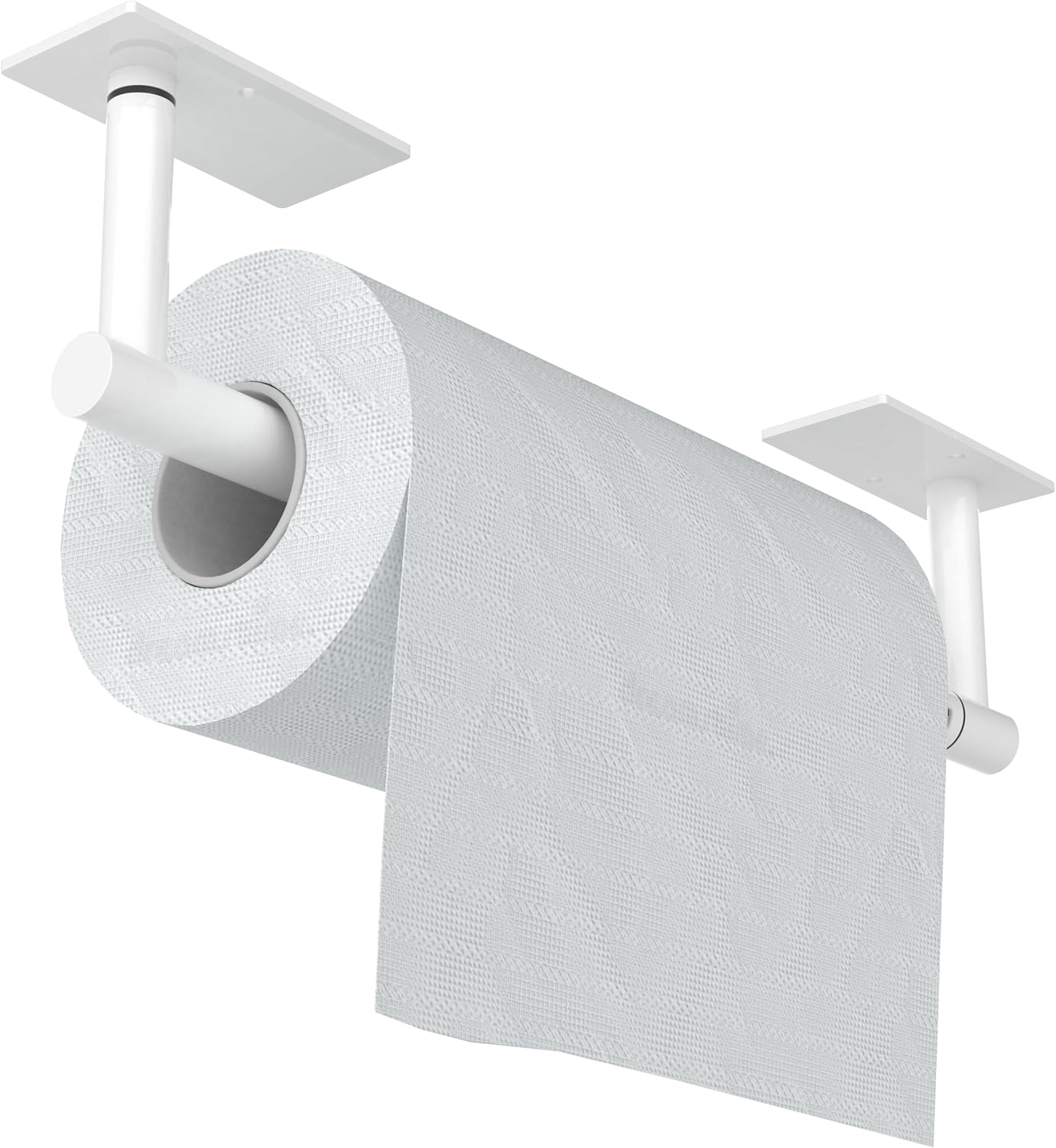 Paper Towel Holder Under Cabinet, Self Adhesive or Wall Mounted SUS304 Stainless Steel Paper Towel Holder for Kitchen, Bathroom, Farmhouse, Barbecue and Laundry (Silver)