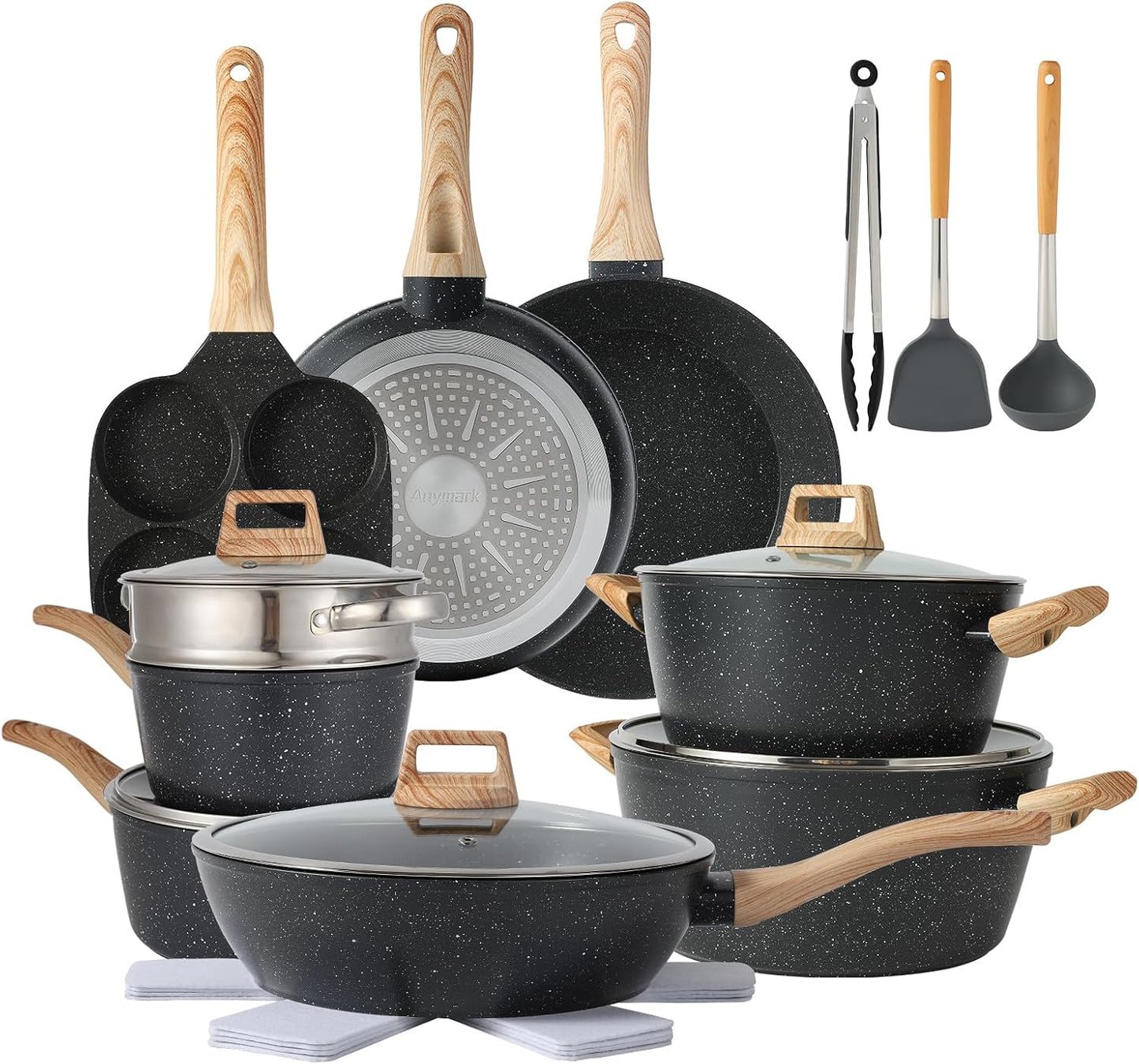 16PCS Pots and Pans Set Non Stick Cookware Set Nonstick with Cooking Set