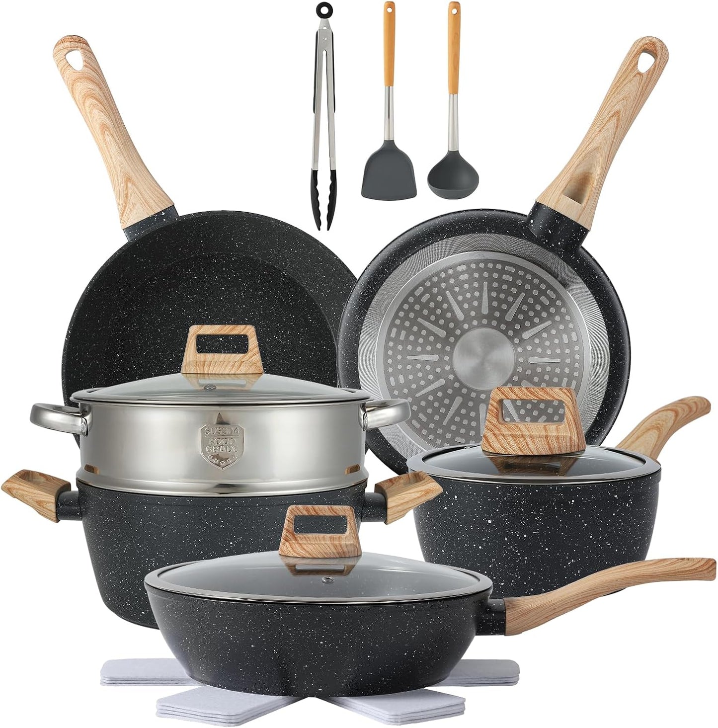 16PCS Pots and Pans Set Non Stick Cookware Set Nonstick with Cooking Set
