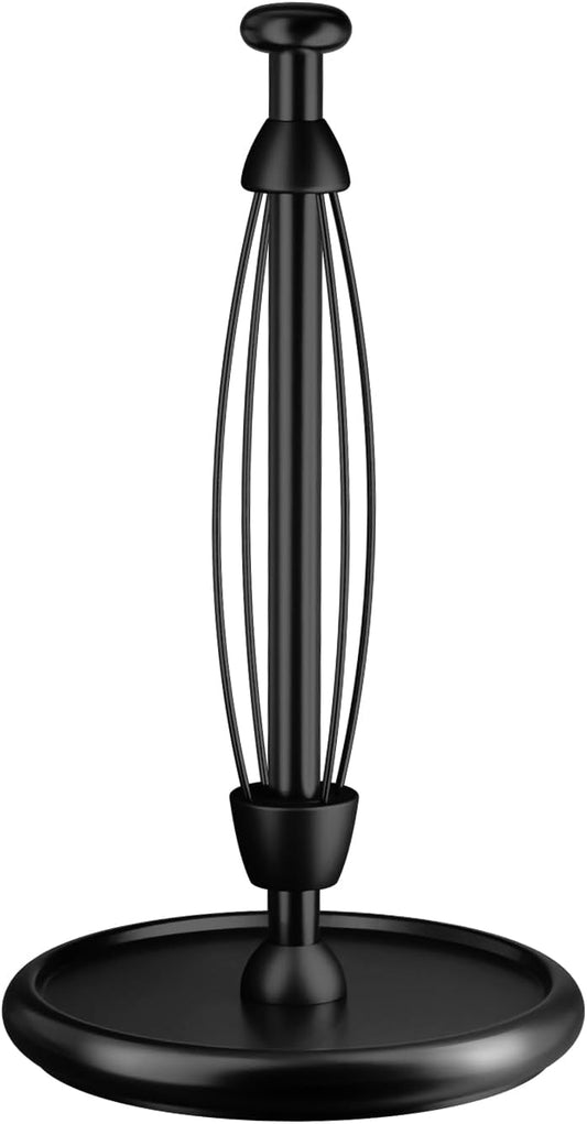 VEHHE Paper Towel Holder Countertop with Weighted Base, One-Handed Tear Paper Towel Holder with Damping Function and EVA Non-Slip Pad for Bathroom and Kitchen