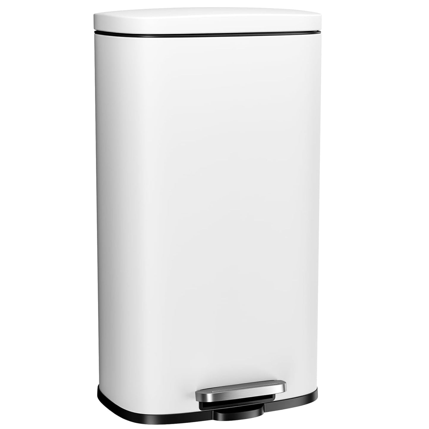 Arlopu 8/13.2 Gallon Step Trash Can, Stainless Steel Garbage Bin, Soft-Close Rubbish Bin with Removable Plastic Inner Bucket, Fingerprint-Proof, Lid Dustbin, Suit for Kitchen Home (Pink, 30L)